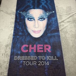 Cher Dressed To Kill Tour 2014 Beach Towel 57x27 USA Collectible